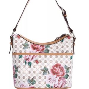 Giani Bernini White Signature Peonies Hobo