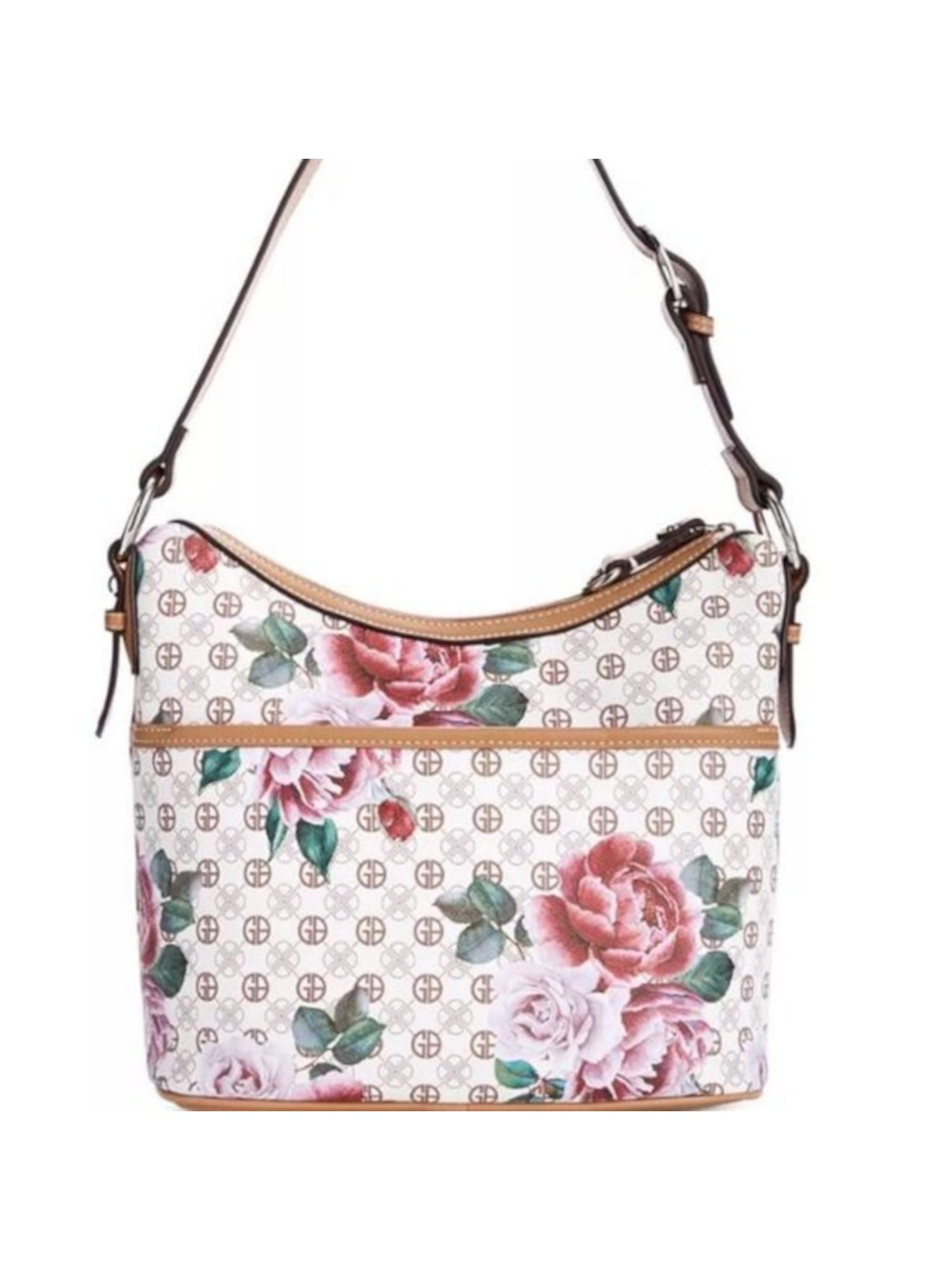 Giani Bernini White Signature Peonies Hobo