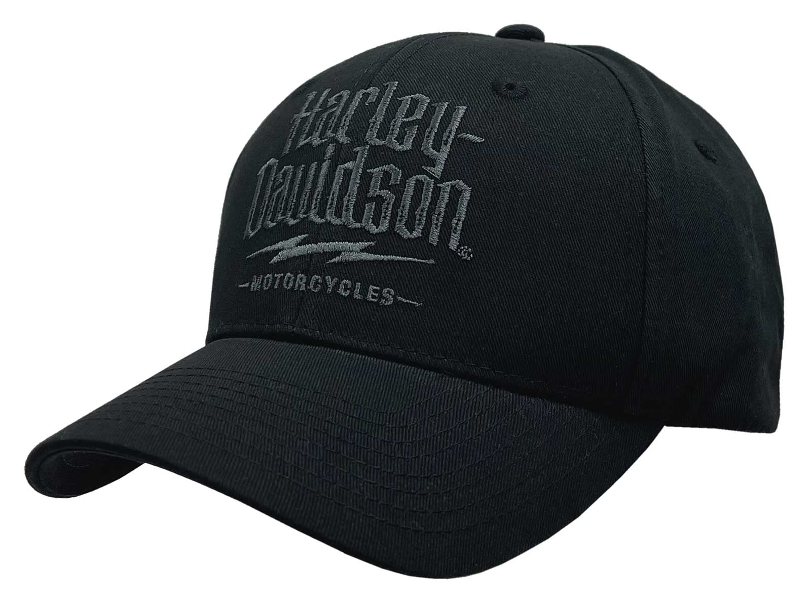 Harley-Davidson Men's Electric H-D Curved Bill Snapback Baseball Cap - Black