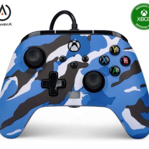 PowerA Enhanced Wired Controller for Xbox Series X|S - Blue Camo, Officially Licensed for Xbox