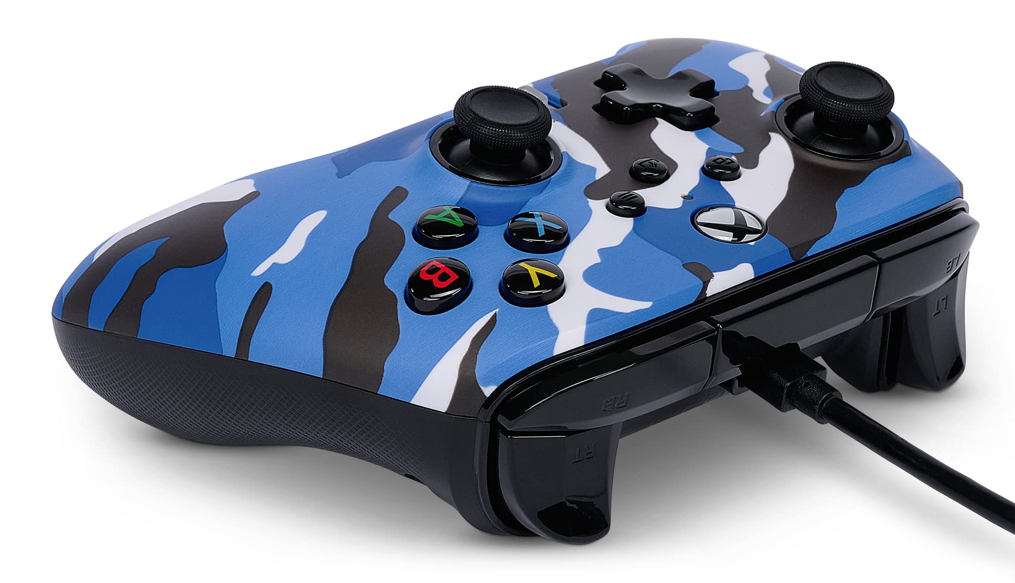 PowerA Enhanced Wired Controller for Xbox Series X|S - Blue Camo, Officially Licensed for Xbox