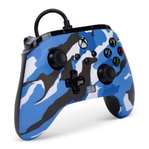 PowerA Enhanced Wired Controller for Xbox Series X|S - Blue Camo, Officially Licensed for Xbox