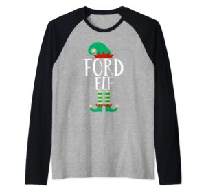 the ford elf funny family matching christmas pajamas raglan baseball tee