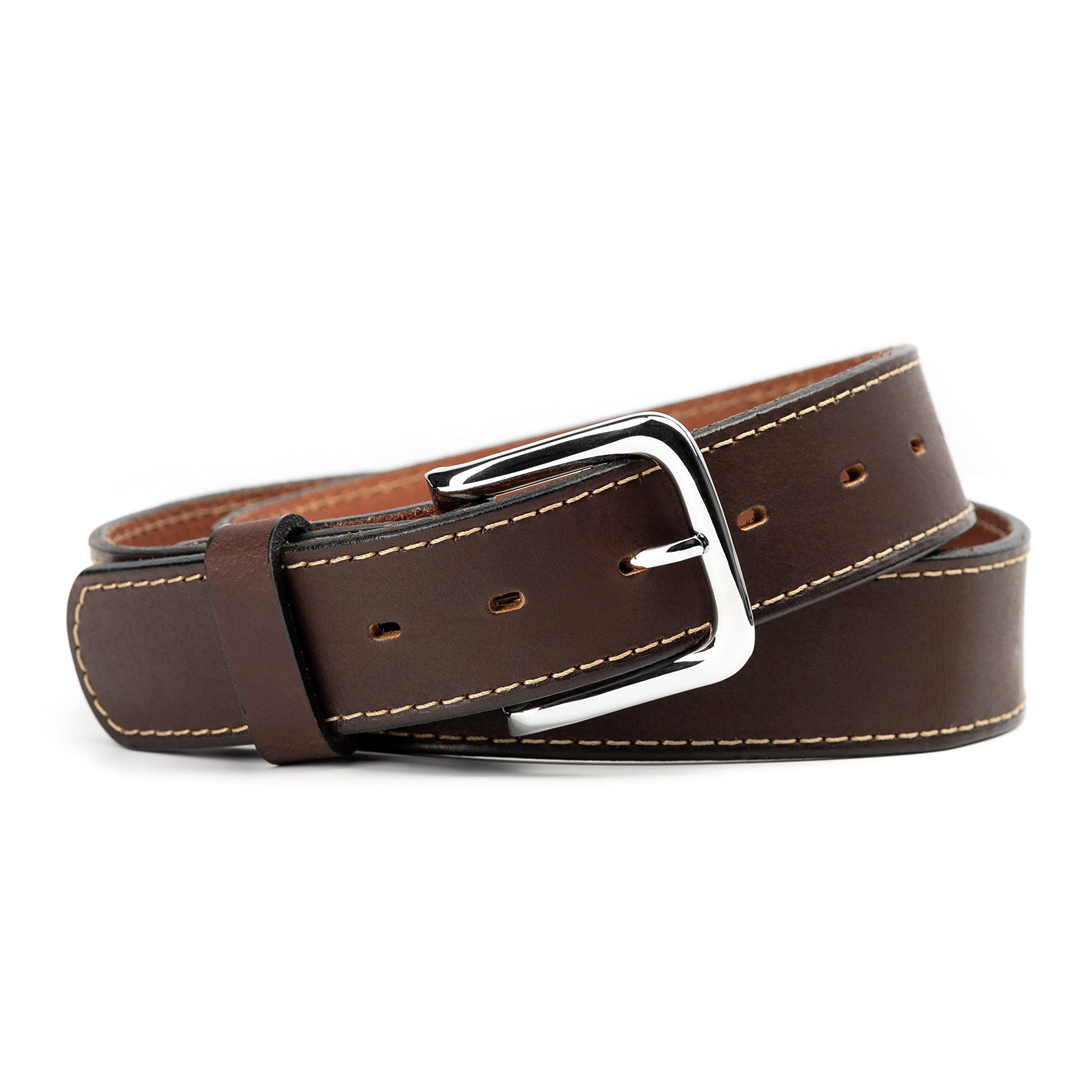 Main Street Forge The Foreman Leather Belt | Made in USA | Full Grain Leather | Mens Belt | Brown 46