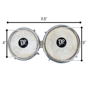 DP Music Mini Bongo Puerto Rico Flag - Percussion Instrument Tunable Drum Set DP-11145PRF 0