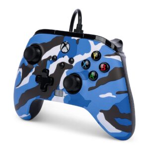 PowerA Enhanced Wired Controller for Xbox Series X|S - Blue Camo, Officially Licensed for Xbox