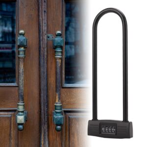 Bike U Lock, Lengthen 4 Digit Combination Resettable Padlock, and Waterproof, Suitable for , Electric Scooter