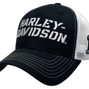 Harley-Davidson Men's Dark Grit H-D Snapback Colorblocked Mesh Trucker Hat