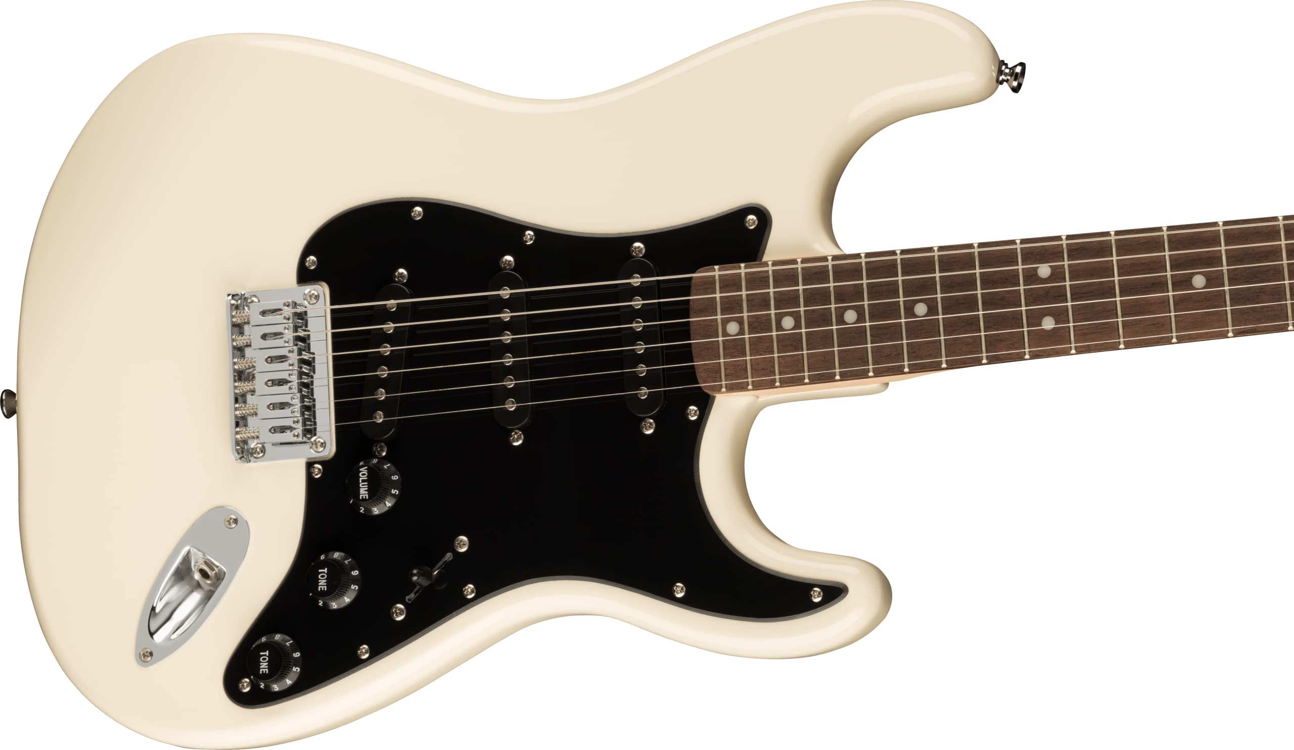 Fender Bullet Stratocaster HT Electric Guitar, Laurel Fingerboard, Black Pickguard - Olympic White