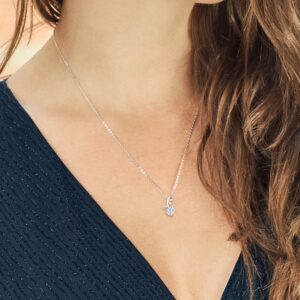 Gem Stone King 925 Sterling Silver White Moissanite Heart Shape Pendant Necklace For Women (1.11 Cttw, with 18 Inch Chain)