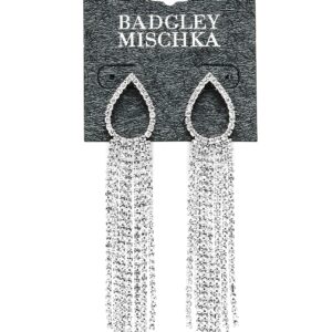 Badgley Mischka Women's Earrings - Elegant Crystal Chandelier Drop Dangle Earrings, Post Closure, Size One Size, Teardrop Post