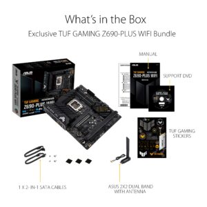 ASUS TUF Gaming Z690-Plus LGA 1700(Intel12th Gen) ATX Motherboard(PCIe 5.0,DDR5,4xNVMe SSD,14+2 Power Stages,WiFi 6,2.5Gb LAN,Front USB 3.2 Gen 2 Type-C Ports,Thunderbolt 4)