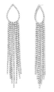 badgley mischka women's earrings - elegant crystal chandelier drop dangle earrings, post closure, size one size, teardrop post