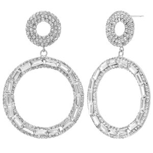 Badgley Mischka Women's Earrings - Elegant Crystal Chandelier Drop Dangle Earrings, Gift Box, Size One Size, Circle