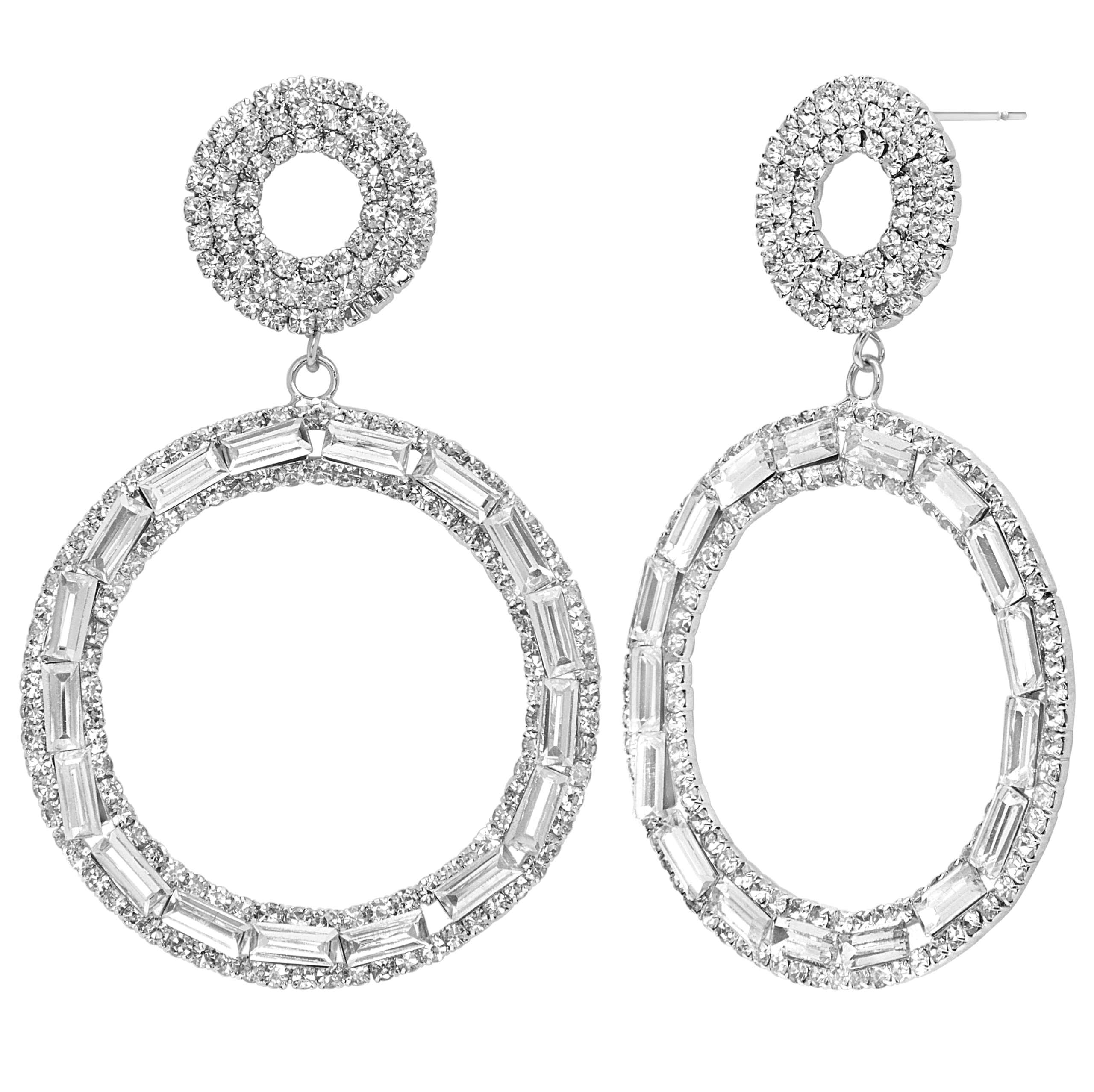 Badgley Mischka Women's Earrings - Elegant Crystal Chandelier Drop Dangle Earrings, Gift Box, Size One Size, Circle