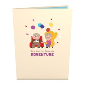 Lovepop Everyday Pop-Up Card for Her and Him - 3D Disney & Pixar Greeting Cards for Boys, Girls, Men, Women - My Favorite Adventure - 5" x 7" Up House Card - Blank Note Card & Envelope Included