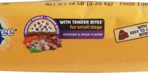 Pedigree with Tender Bites for Small Dogs Adult Dry Dog Food, Chicken and Steak Flavor, 14 lb. Bag