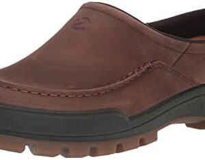 ECCO Men's Track 25 Hydromax Water Resistant Moc Toe Clog, Cocoa Brown Nubuck, 10-10.5