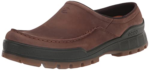 ECCO Men's Track 25 Hydromax Water Resistant Moc Toe Clog, Cocoa Brown Nubuck, 10-10.5