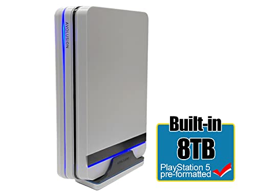 Avolusion PRO-X 8TB USB 3.0 External Gaming Hard Drive for PS5/PS4 Game Console (White)