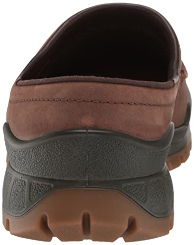 ECCO Men's Track 25 Hydromax Water Resistant Moc Toe Clog, Cocoa Brown Nubuck, 10-10.5