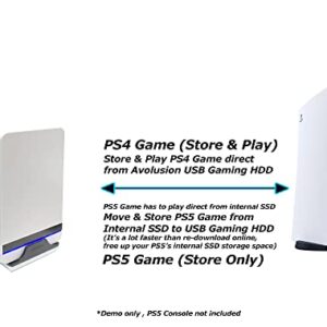 Avolusion PRO-X 8TB USB 3.0 External Gaming Hard Drive for PS5/PS4 Game Console (White)