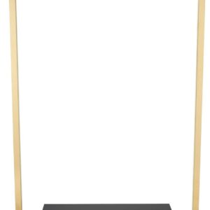 Displays2go Freestanding Garment Display Rack, Recessed LED Lighting, for Retail Boutique - Gold (SMOFCGRLED)