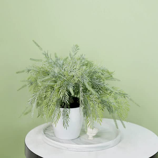 Tableclothsfactory 2 Bushes | 15" Sagebrush Faux Fern Stems, Artificial Plants Greenery Decor - Frosted Green