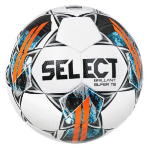 Select Brillant Super TB V22 Soccer Ball, White/Grey/Orange, Size 5