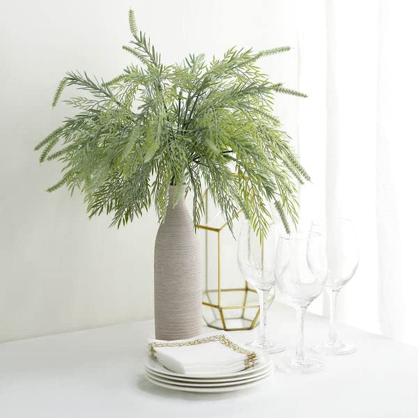 Tableclothsfactory 2 Bushes | 15" Sagebrush Faux Fern Stems, Artificial Plants Greenery Decor - Frosted Green