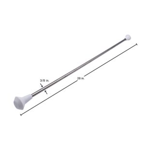 MVG Twirling Marching Baton 28 in stainless steel rubberized ends mini shaft 3/8 with dancing ribbon. Adult Baton.