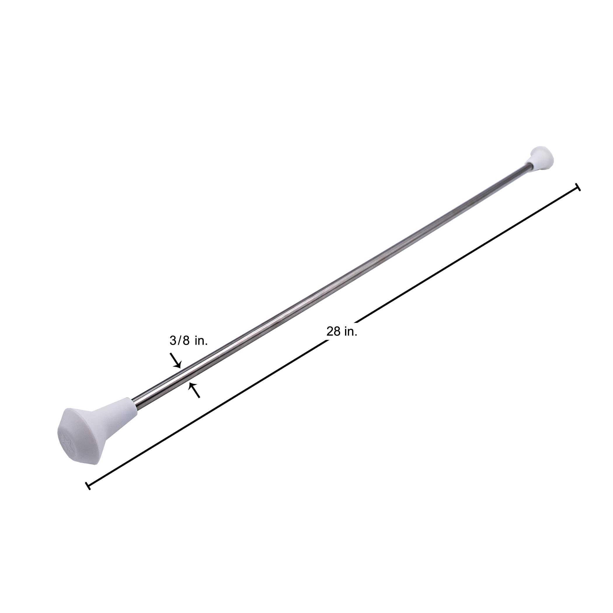 MVG Twirling Marching Baton 28 in stainless steel rubberized ends mini shaft 3/8 with dancing ribbon. Adult Baton.