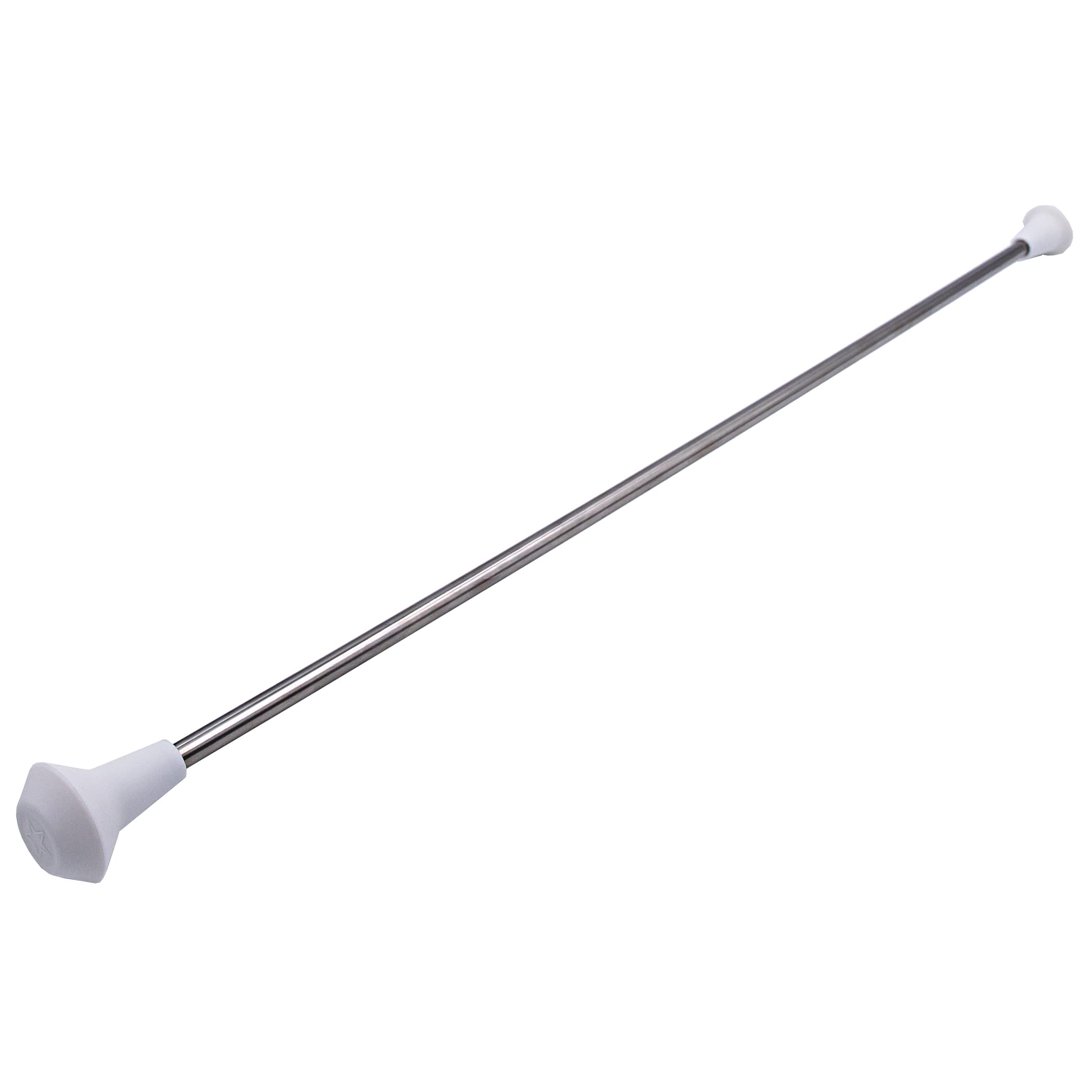 MVG Twirling Marching Baton 28 in stainless steel rubberized ends mini shaft 3/8 with dancing ribbon. Adult Baton.