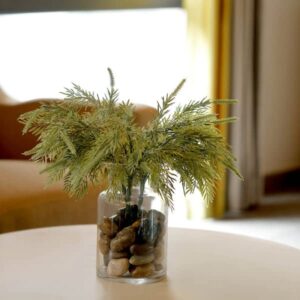 Tableclothsfactory 2 Bushes | 15" Sagebrush Faux Fern Stems, Artificial Plants Greenery Decor - Frosted Green