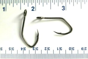 100 gerry's tackle 2x strength black chrome sickle open eye siwash fish hooks size 1