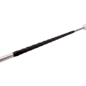 MVG Twirling Marching Baton 28 in stainless steel rubberized ends mini shaft 3/8 with dancing ribbon. Adult Baton.