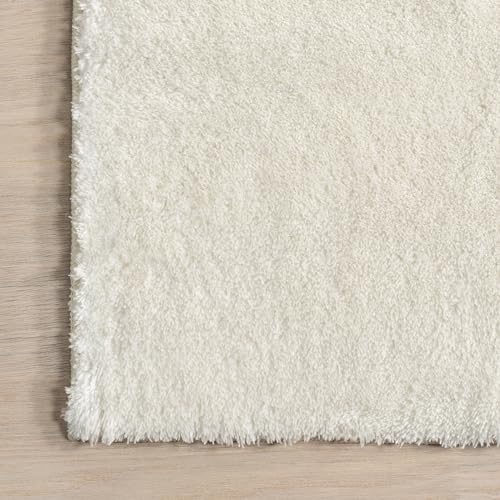 nuLOOM Loni Solid 8x10 Machine Washable Shag Area Rug for Living Room Bedroom Dining Room Nursery, White/Ivory