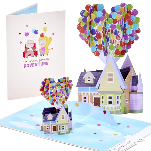 Lovepop Everyday Pop-Up Card for Her and Him - 3D Disney & Pixar Greeting Cards for Boys, Girls, Men, Women - My Favorite Adventure - 5" x 7" Up House Card - Blank Note Card & Envelope Included