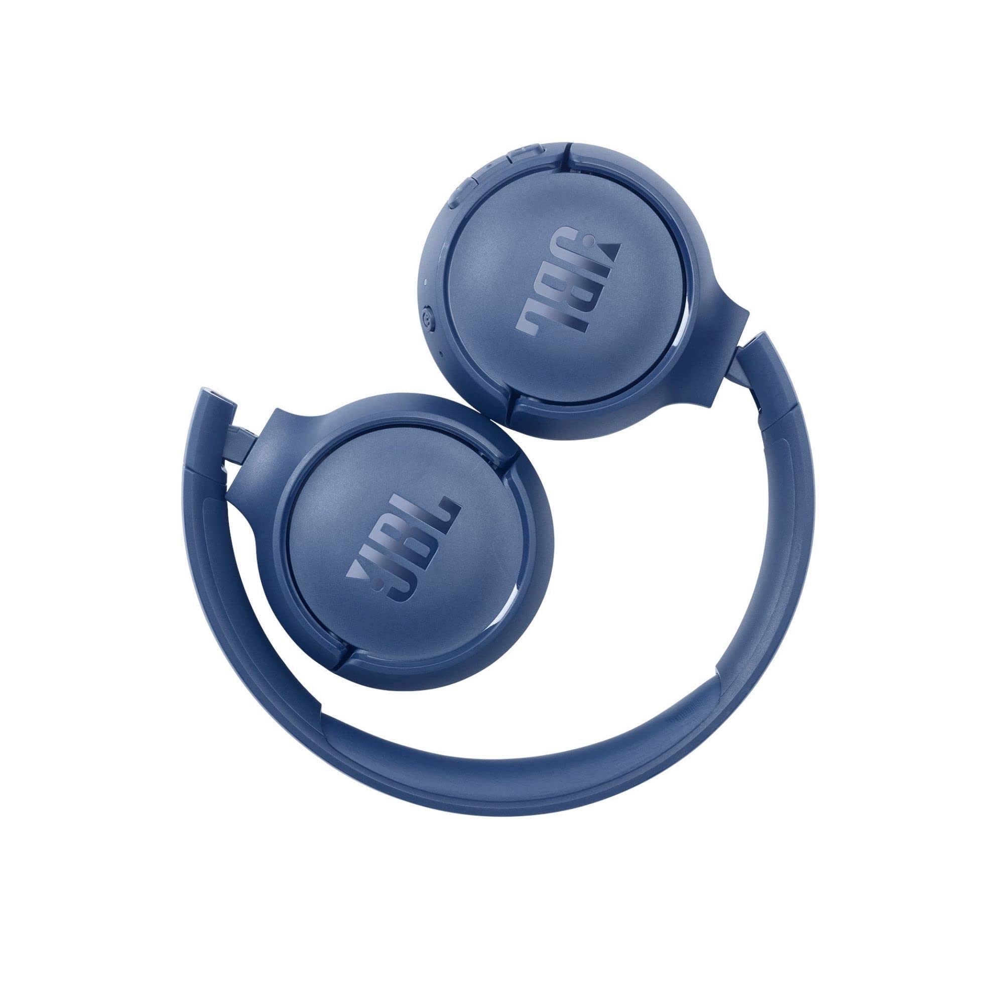 JBL Tune 510BT: Wireless On-Ear Headphones with Purebass Sound - Blue (Renewed)