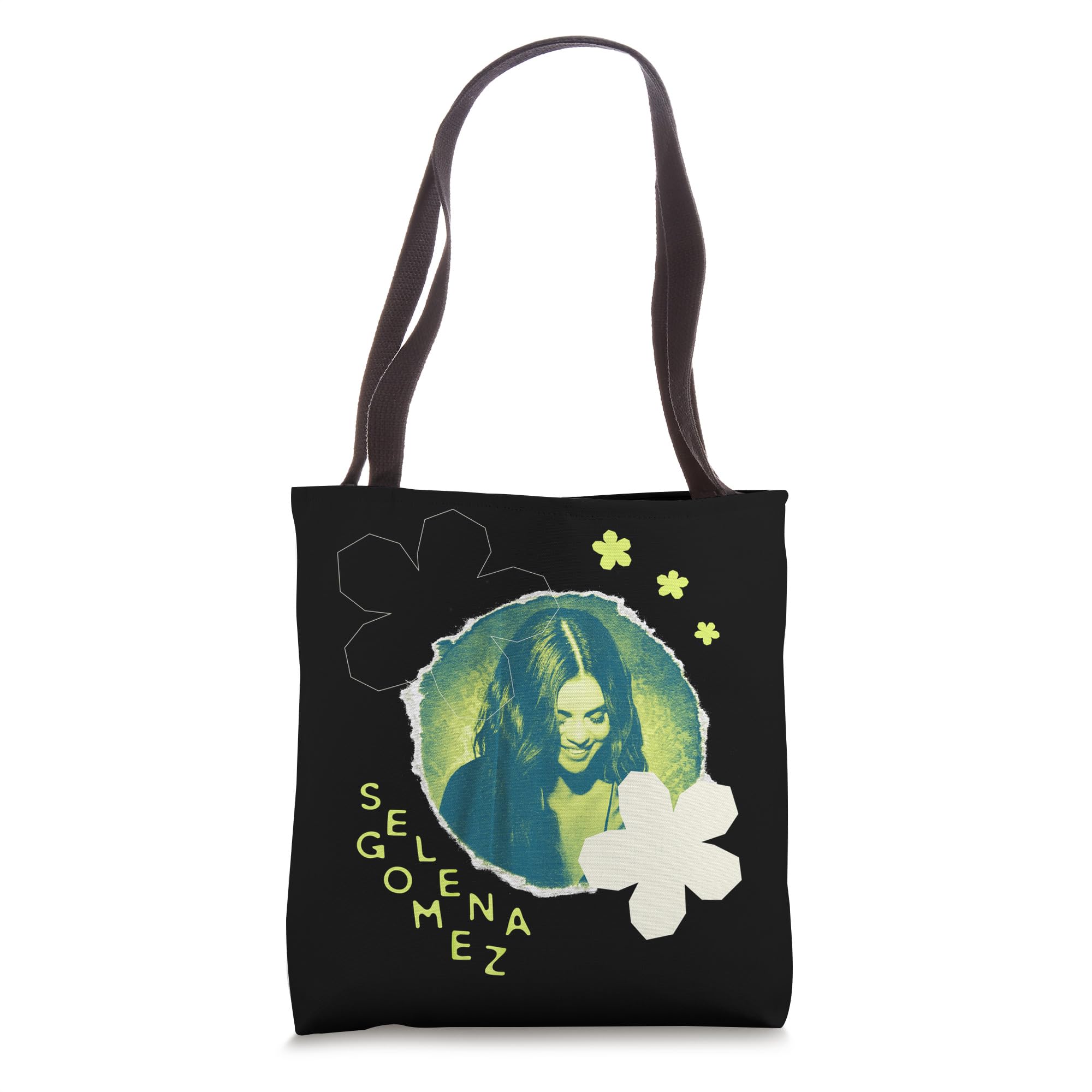 Official Selena Gomez Green Flower Photo Tote Bag