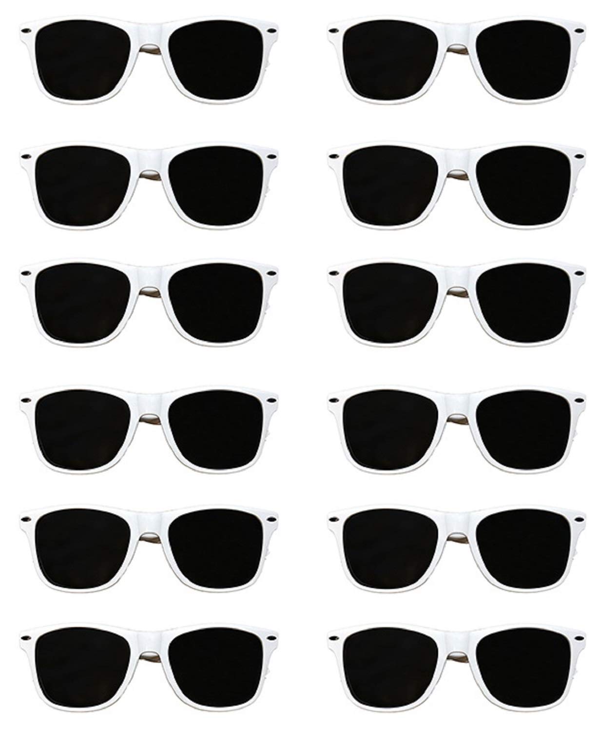 TheGag White Sunglasses Bulk- (Pack of 36) Wedding Bridal Party Sunglasses Bulk Party Favors Pack Women-Men