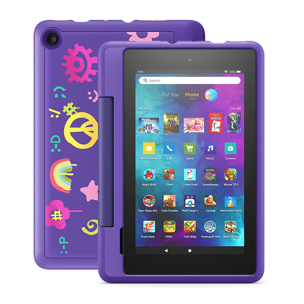 Fire 7 Kids Pro tablet, 7" 16 GB (Doodle) + Sleeve + Power Charger