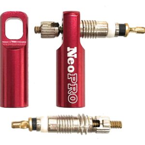 NeoPRO Bike Presta Valve Cap with Valve Core Removing Function Kit, Tire Dust Covers (Red)