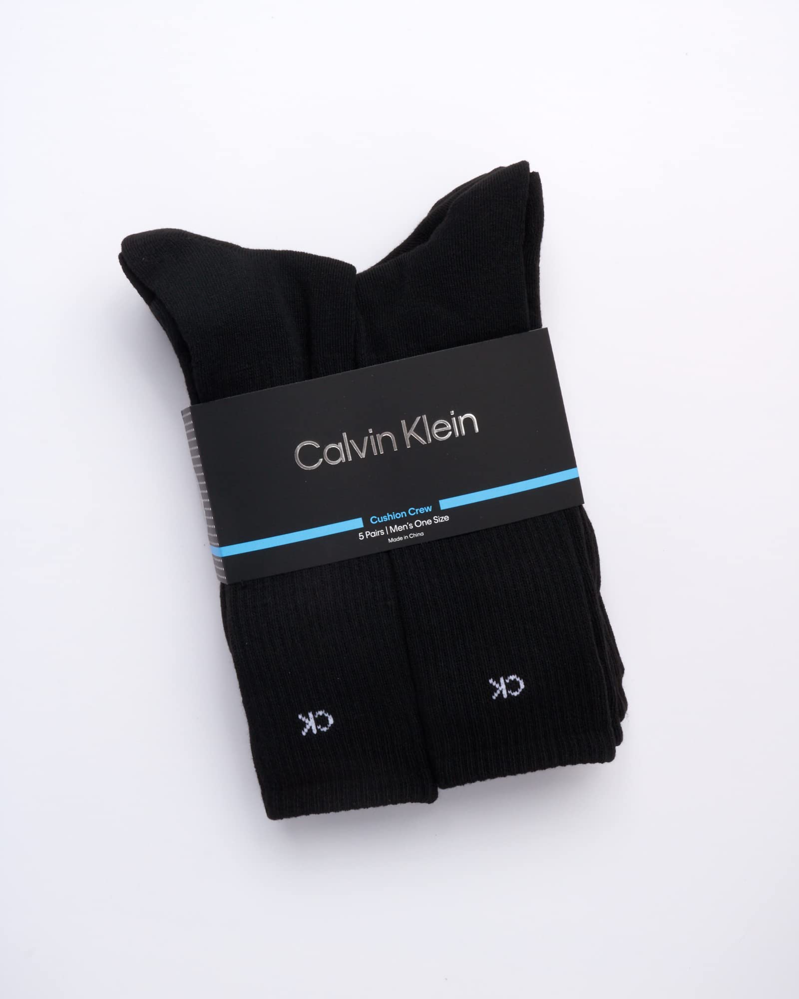 Calvin Klein Men's Athletic Socks - Cushion Crew Socks (5 Pack), Size 7-12, Black