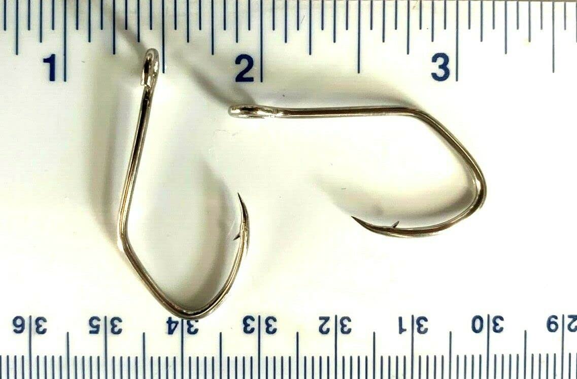 100 Gerry's Tackle 2X Strength Nickel Sickle Open Eye Siwash Fish Hooks Size 1/0