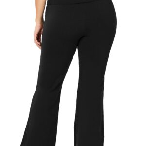 KQUZO Women's Plus Size High Waist 7/8 Compression Workout Leggings with Pocket 27" Inseam (Yoga_Flar_Black, 3X)