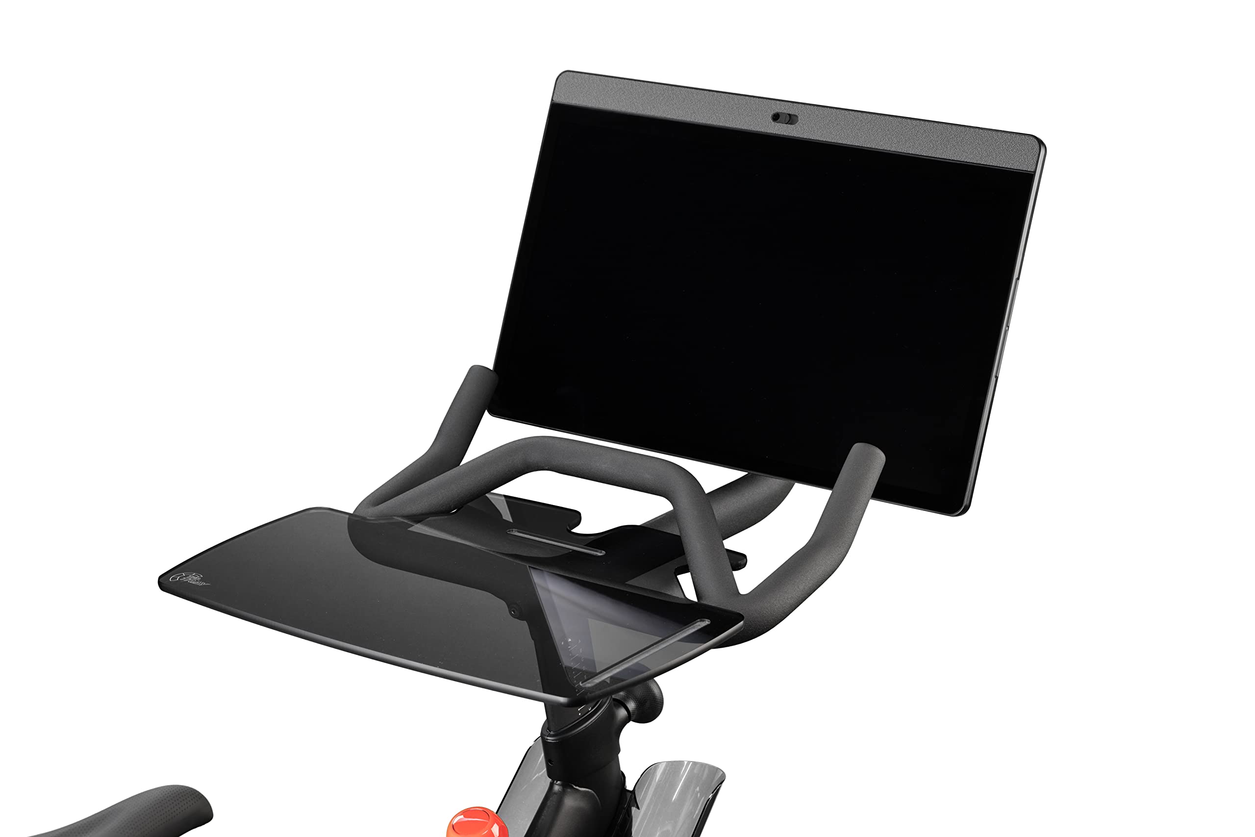 TFD The Tray+ | Compatible with Peloton Bikes+ ONLY (Dark)| Laptop Desk Tray - Premium Holder for Laptop, Tablet, Phone, Books & More - The Ultimate Peloton Accessories