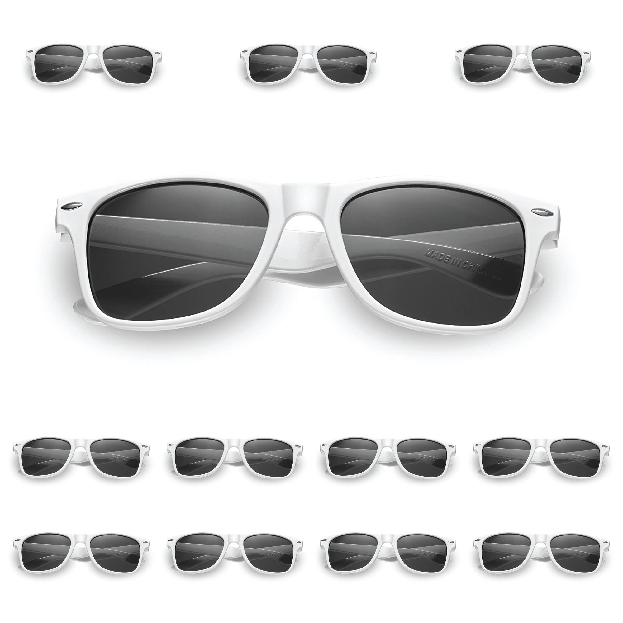 TheGag White Sunglasses Bulk- (Pack of 36) Wedding Bridal Party Sunglasses Bulk Party Favors Pack Women-Men