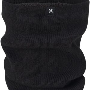 Hurley Men's Neck Gaiter - Multipurpose Winter Neck Gaiter Face Mask with Sherpa Lining, Size One Size, Solid Black