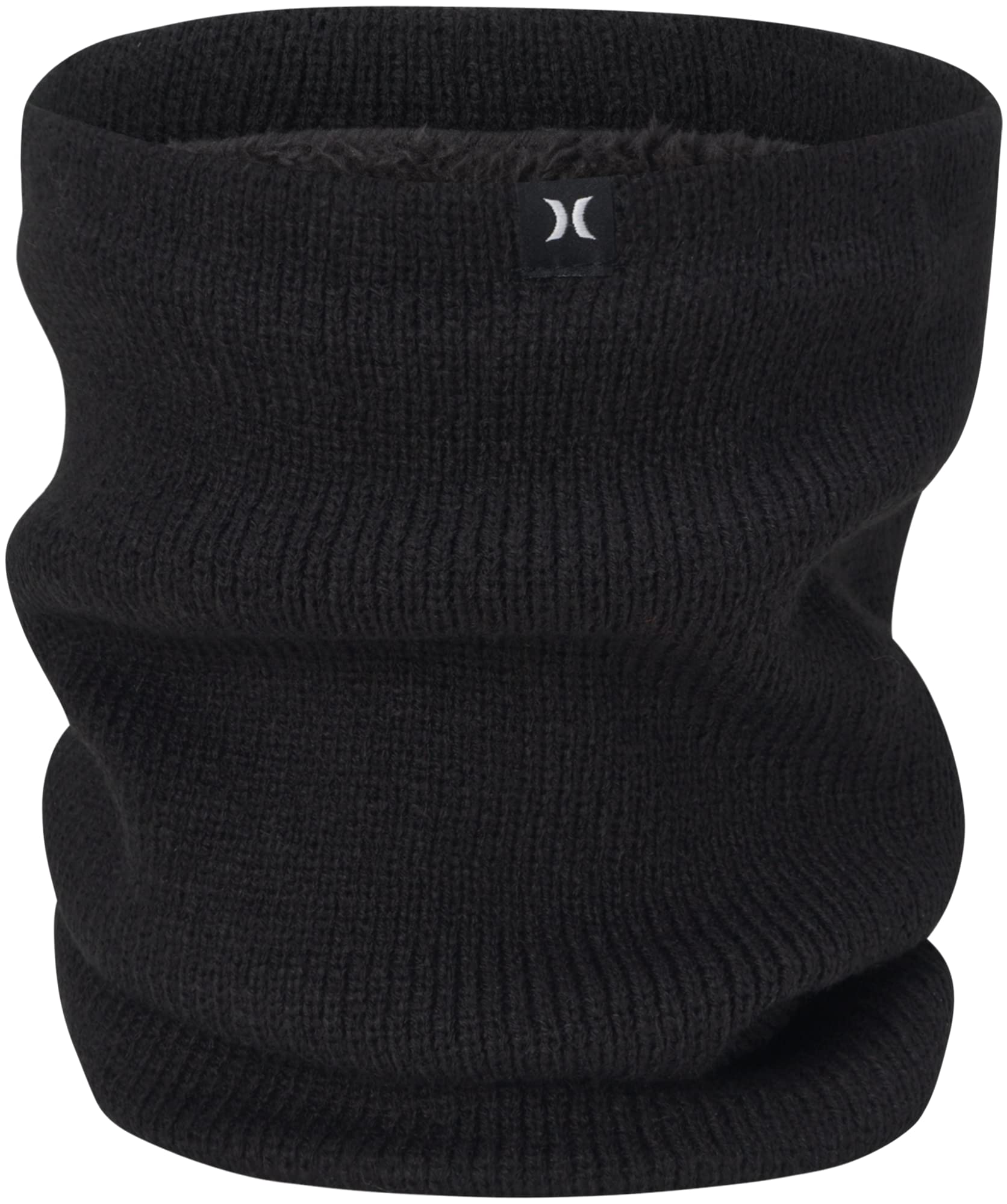 Hurley Men's Neck Gaiter - Multipurpose Winter Neck Gaiter Face Mask with Sherpa Lining, Size One Size, Solid Black